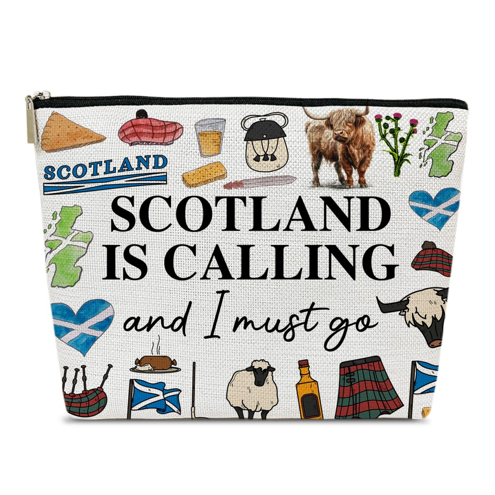 Ythuil Scotland travel makeup bag shows large capacity for essentials on trips.