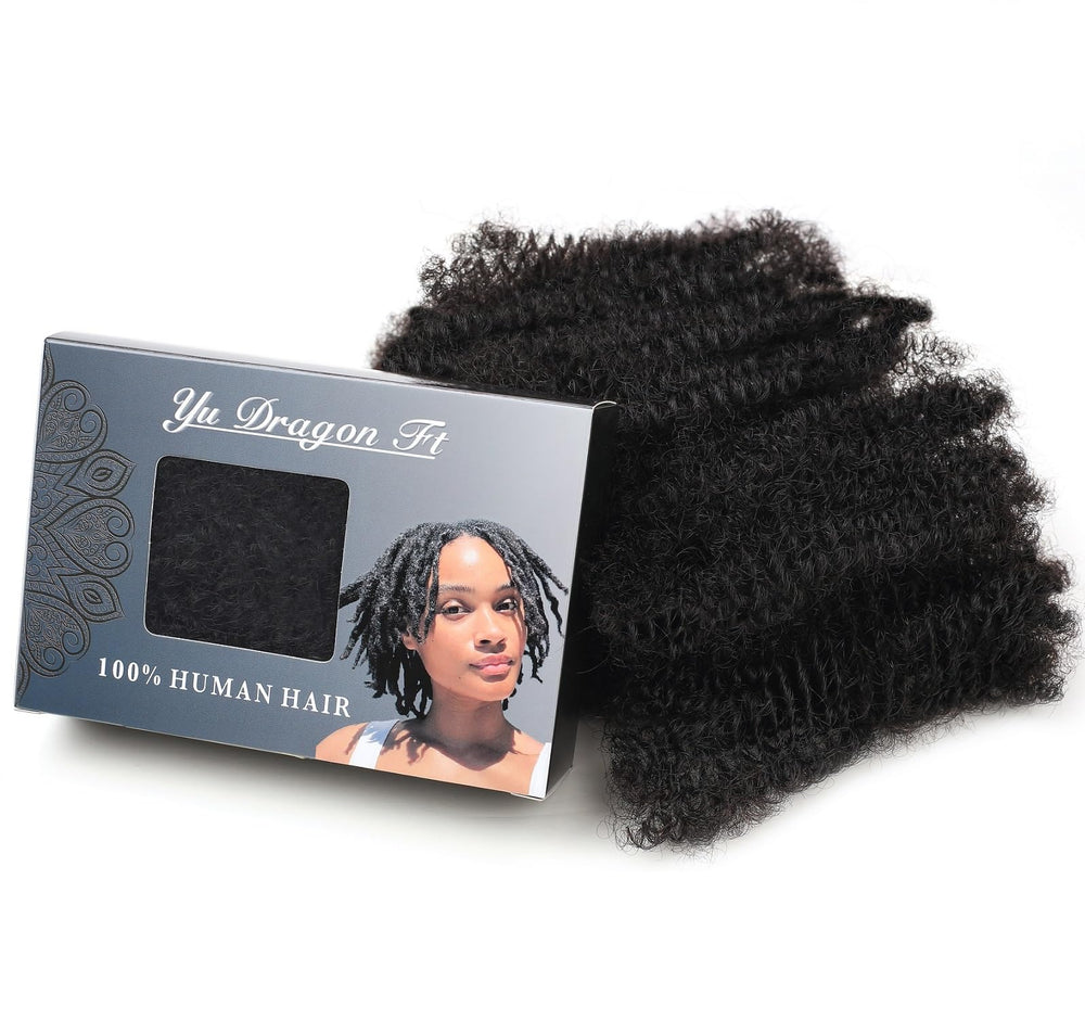 YuDragonFt Afro Kinky Bulk Hair 16 inch bundle for natural looking dreadlocks and styles