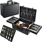 Yueieoun Barber Case sliding tray with six clippers organized for quick access