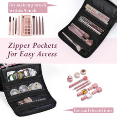 Yueieoun makeup case with luggage sleeve for seamless travel