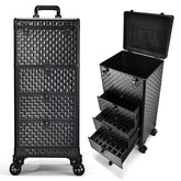 Yueieoun salon cart front view with accessible three-drawer storage for on-the-go beauty work