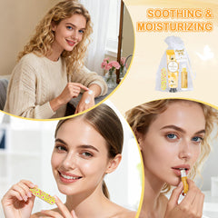 YUEONEWIN lip balm varieties highlight nourishing, petroleum-free formula for hydrated lips.