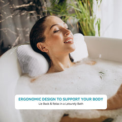 YUET bathtub pillow is machine washable for easy cleaning after baths.