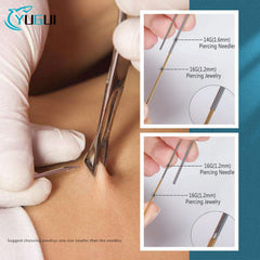 Yugui 316L stainless steel needles offer durability and smooth piercing.