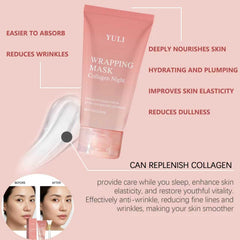 YULI collagen night-firming mask on face before sleep for nourishing care