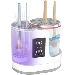 The Yuliana electric makeup brush cleaner front view demonstrates efficient cleaning for flawless makeup prep.