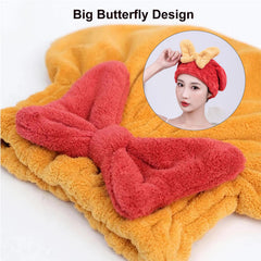 YUMINGUHC plopping head towel secures hair for speedy drying