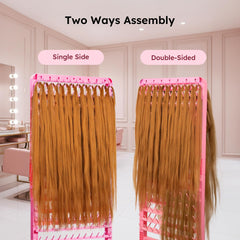 Yumkfoi braiding rack on wheels with brakes for easy movement