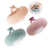 YUMMIS sunflower bath ball soft sponge close-up showing gentle cleansing and rich foam.