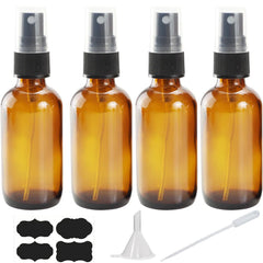 YUNFOOK amber glass spray bottle 4oz set with funnel demonstrates UV protection for light-sensitive liquids.
