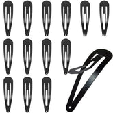 Pinza Yuntop grande de metal negro para peinados diarios con agarre firme.