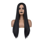 YunYan black wig long straight 26in for daily wear with natural silhouette.