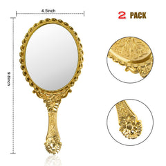 YUSONG vintage handheld mirror featuring a classic handle design for stable grooming.