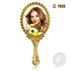YUSONG vintage handheld mirror shows crystal-clear reflection for precise skincare.