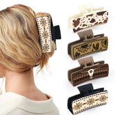 Yussti Western Leather Hair Claw Sunflower clip adds sunny prairie flair for everyday hairstyles.