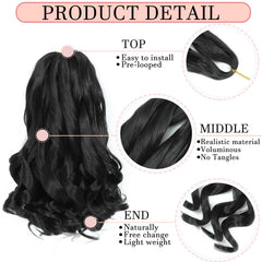 YUUYEE French Curl Braiding Hair 14-inch braid assembly highlighting easy prep and color blend