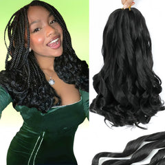 YUUYEE French Curl Braiding Hair 14-inch close-up showing soft fibers for twists and braids