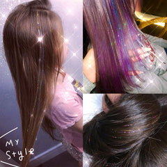 YUUYEE hair tinsel 12 colors 2760 strands showing versatile color options