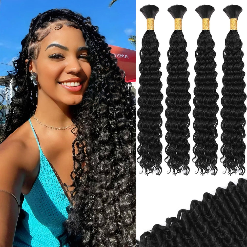 YUUYEE boho braiding hair close-up showing soft curly texture and shine.