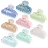Yuxung acrylic claw clip in aqua color with secure non-slip grip for hair styling