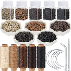 Yuxung hair extensions link beads packaging shows complete kit contents for DIY projects.