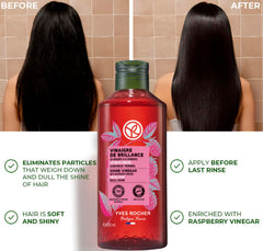 Yves Rocher Raspberry Shine label close-up emphasizes fruity aroma and radiant finish