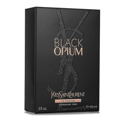 Yves Saint Laurent Black Opium Le Parfum packaging box suggesting gift-ready elegance and lasting impression.