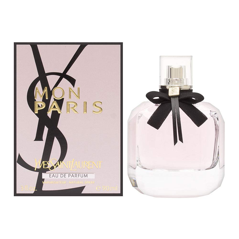 Yves Saint Laurent Mon Paris bottle for a romantic evening fragrance.