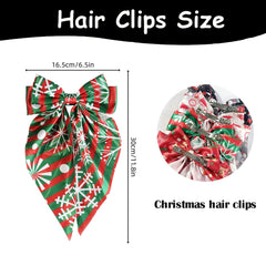 YWAOAIJD christmas satin bow clip with tree motif adds charm to party hairstyles