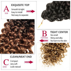 YXCHERISHAIR Synthetic Bohemian Crochet Hair—water-wave texture in 18in