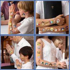 YYMYMGJ Nativity tattoos installation guide for simple wet-transfer application.
