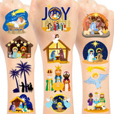 YYMYMGJ Nativity tattoos sheet front view for festive decoration ideas.