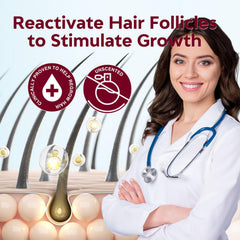 Yzmoffer 5% Minoxidil Spray application on scalp demonstrating quick absorption.