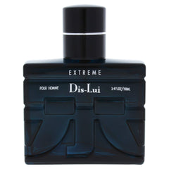 YZY Perfume Dis Lui Extreme for Men spray mist close-up, bold aroma for evening occasions