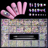 Yzzseven crystal AB diamonds close-up showcasing brilliant sparkle for nails