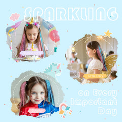 Z-CHARMMY clip-in extensions on a kid demonstrate quick styling.