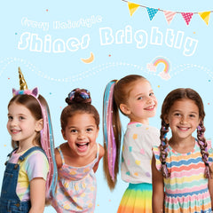 Z-CHARMMY sparkling rainbow tinsel adds eye-catching shimmer to hair.