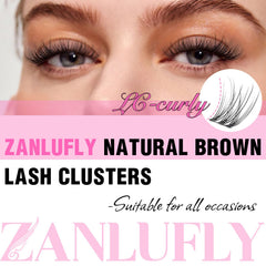 Zanlufly lash clusters 12mm-wispy-3d add soft dimension for evening events.