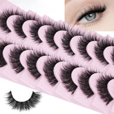 zanlufly Russian strip lashes cat eye mink with natural volume for enhanced eyes.