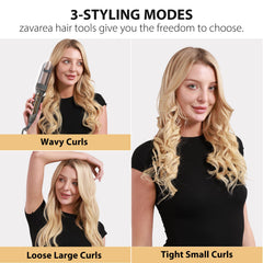 Zavarea 1in curling wand closeup showing ceramic barrel