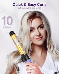 ZAVAREA auto-rotate button demonstrates effortless one-handed curling.