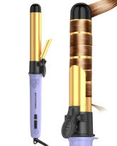 ZAVAREA rotating curling iron overview showing versatile 1.25-inch barrel for beachy waves.