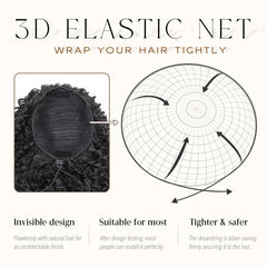 ZAVIDE ponytail clip-attached view highlights extra security for busy days.
