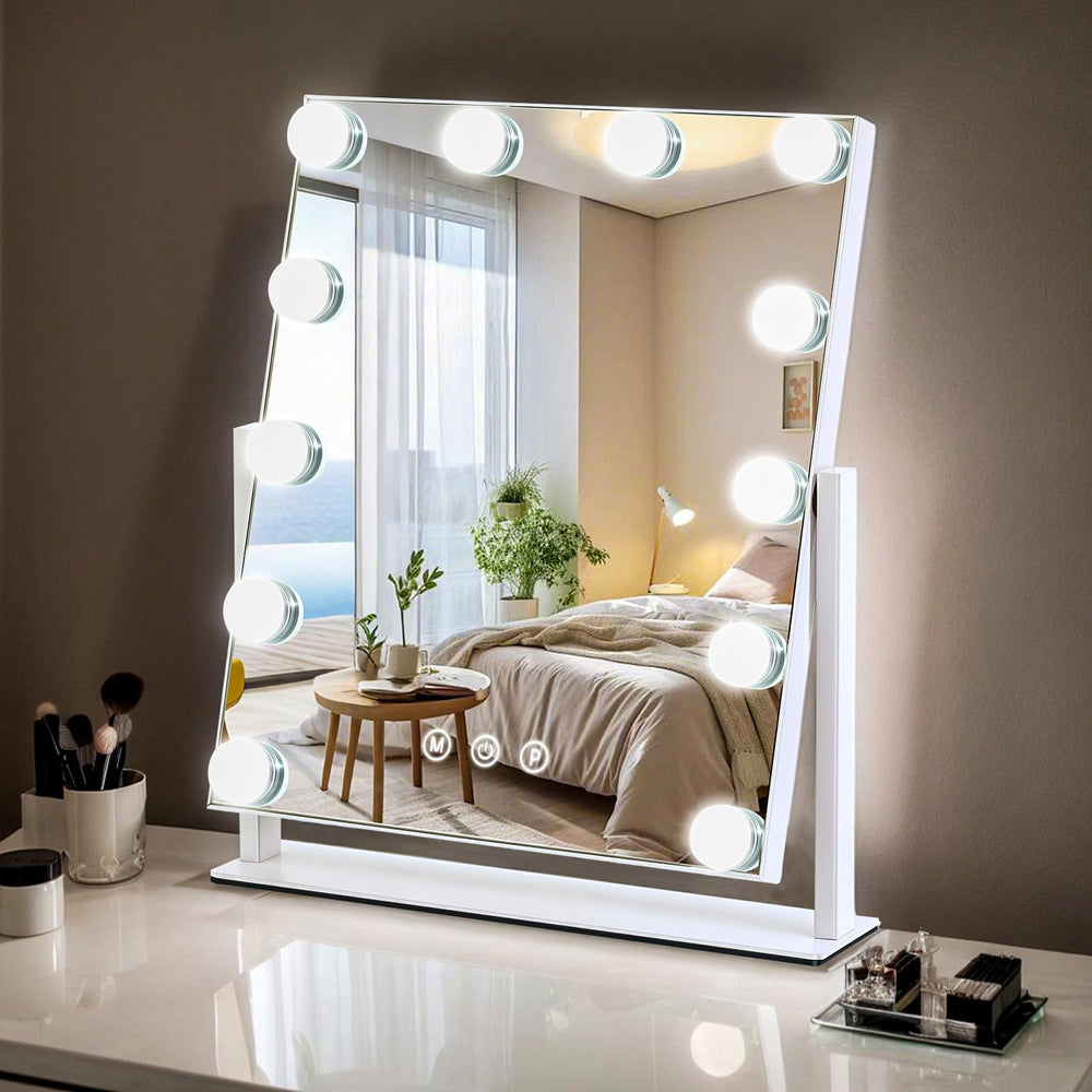 ZBOCAI Hollywood vanity mirror with lights—13x11 view for precise makeup application.