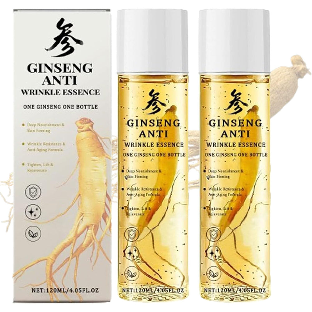 Zdiwond ginseng essence anti-wrinkle bottle shows hydrating formula for all skin types.