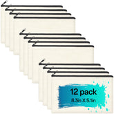 ZeeDix canvas pouch close-up shows durable beige fabric for reliable storage.