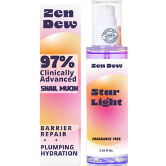 Zen Dew Star Light snail mucin serum bottle for radiant hydration and glow.