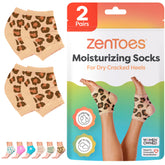 ZenToes Moisturizing Socks with open-toe design for overnight heel repair and hydration.