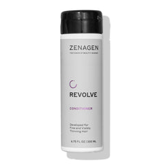 Zenagen Revolve Conditioner bottle shows plant-based hydration for scalp comfort.