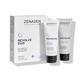 Zenagen Revolve travel shampoo bottle shows color-safe cleansing for fine hair on the go.